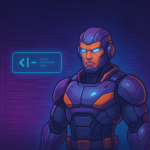 Figura de acción futurista creada con inteligencia artificial, con armadura tecnológica, estilo robótico y detalles digitales inspirados por ChatGPT.