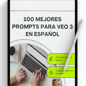 Portada de un documento PDF con el título “100 Prompts ASMR Ultra Realistas para Video IA en 8K”, diseñado para uso con Veo 3 y ChatGPT.