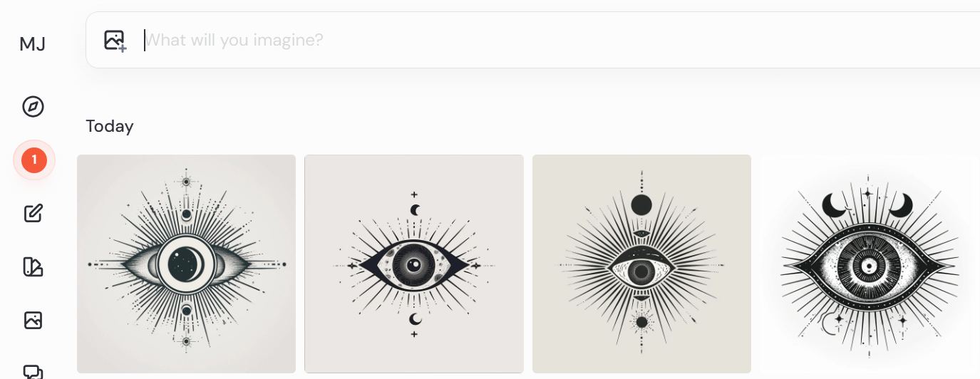 Midjourney para logotipos minimalistas, con una cuadrícula de 10 ejemplos de logos vectoriales